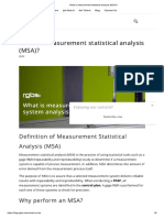 What is Measurement Statistical Analysis (MSA)