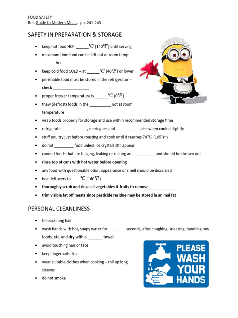 Food Safety Notes Pdf