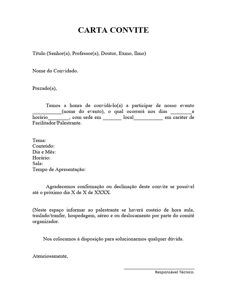 Carta Convite Palestrante Passo 7 | PDF | Estudos de Línguas Estrangeiras, image size:768x1024