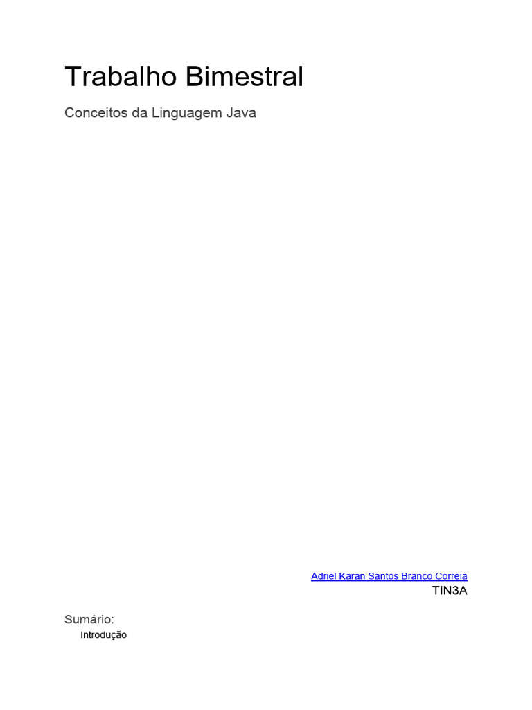 Fundamentos da Linguagem Java | PDF | Java (linguagem de programação ...