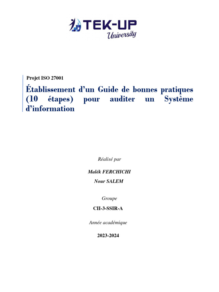 Guide d'Audit ISO 27001 en 10 Étapes | PDF | Sécurité des systèmes d ...