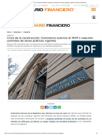 Contraloría Autoriza Al MOP A Reajustar Contratos de Obras Públicas Vigentes - Diario Financiero