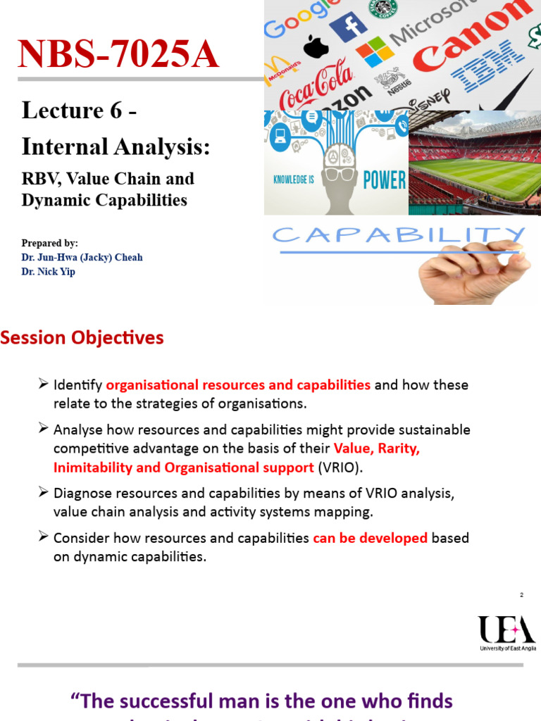 Lecture 6 Internal Analysis NY231028 | PDF | Strategic Management ...