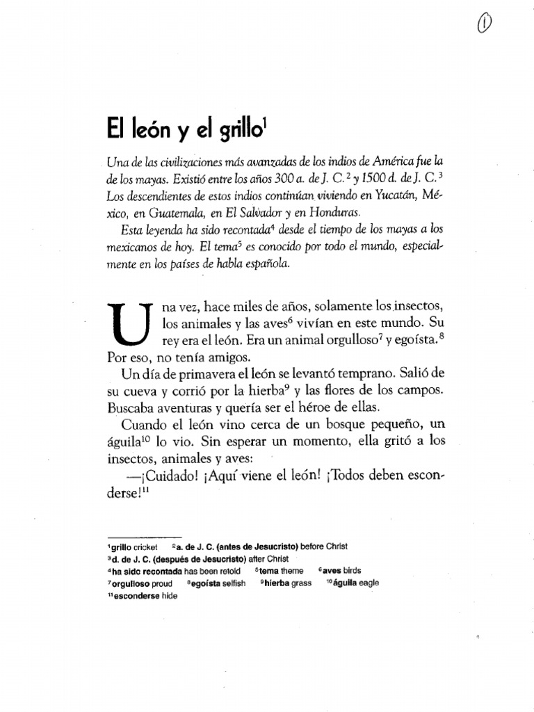 El Leon y El Grillo | PDF