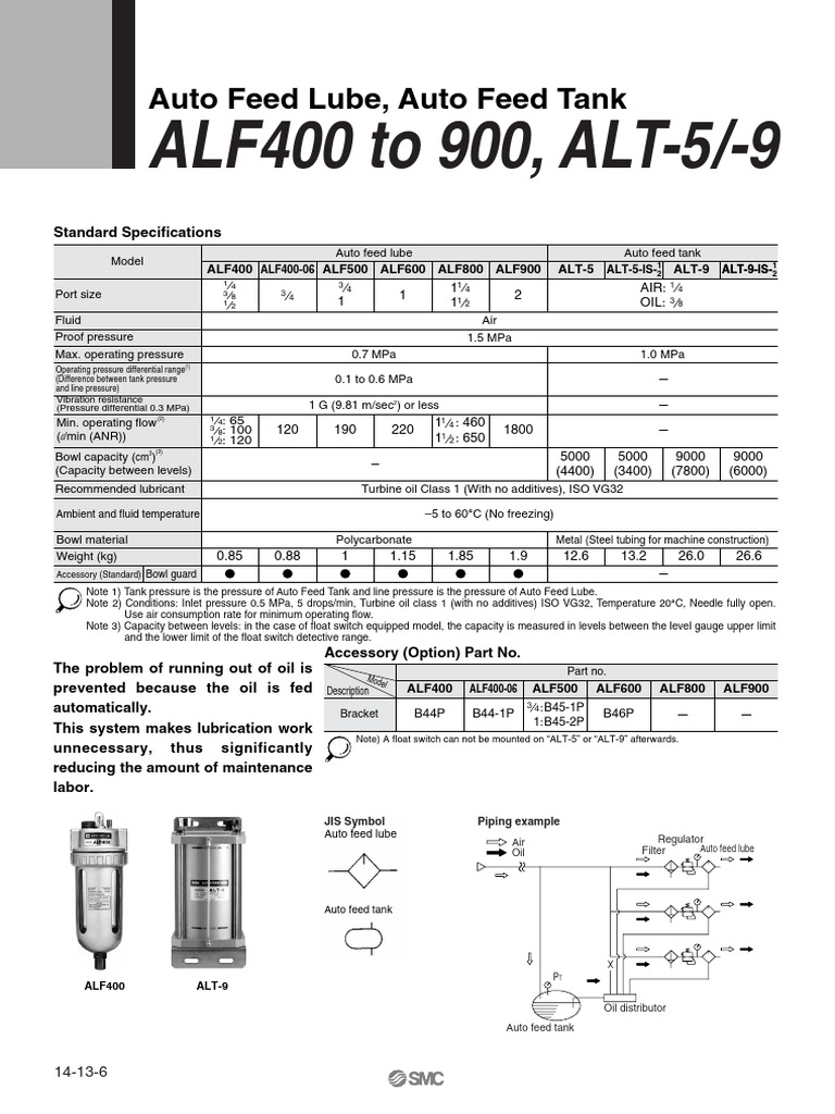 ALF400 To 900, ALT-5/-9: Auto Feed Lube, Auto Feed Tank | PDF ...