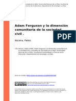 Nocera, Pablo (2008). Adam Ferguson y la dimension comunitaria de la sociedad civil