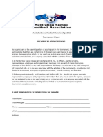 Australian Somali Football Championships 2011: Tournament Waiver Please Read Before Signing