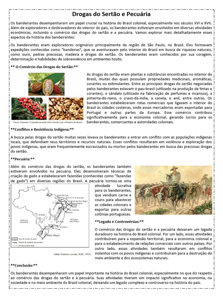 Comércio das Drogas do Sertão Colonial | PDF | Brasil | Drogas