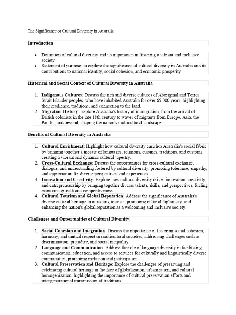 The Significance of Cultural Diversity in Australia | PDF ...