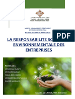 La Responsabilite Sociale Et Environnementale Des Entreprises