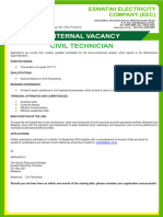 Internal Vacancy - Civil Technician