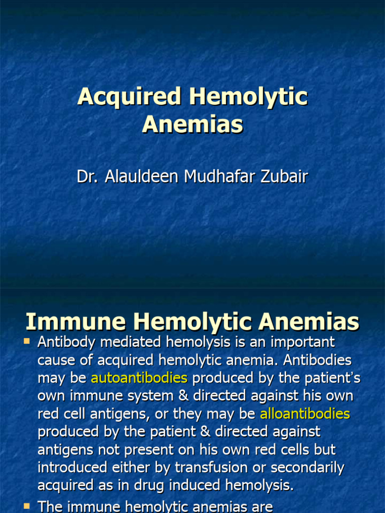 Acquired Hemolytic Anemias | PDF | Medical Specialties | Causes Of Death