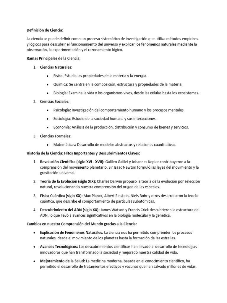 Definición de Ciencia | PDF | Física | Science