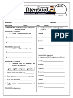 Examen Mensual de Percentil Ortográfico 3ro Grado - Ivb