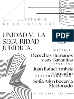 Unidad V. La Seguridad Jurídica.: Derechos Humanos y Sus Garantias Juan Rafael Ambriz Camacho