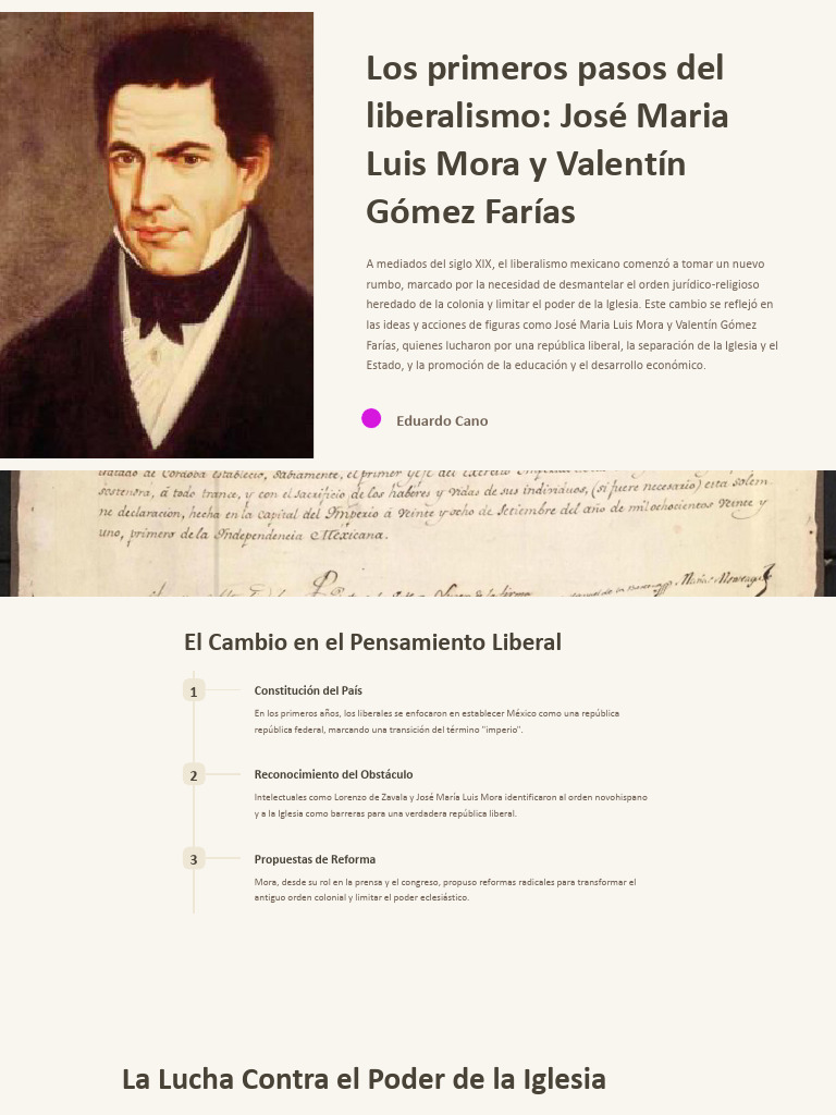Los Primeros Pasos Del Liberalismo Jose Maria Luis Mora y Valentin