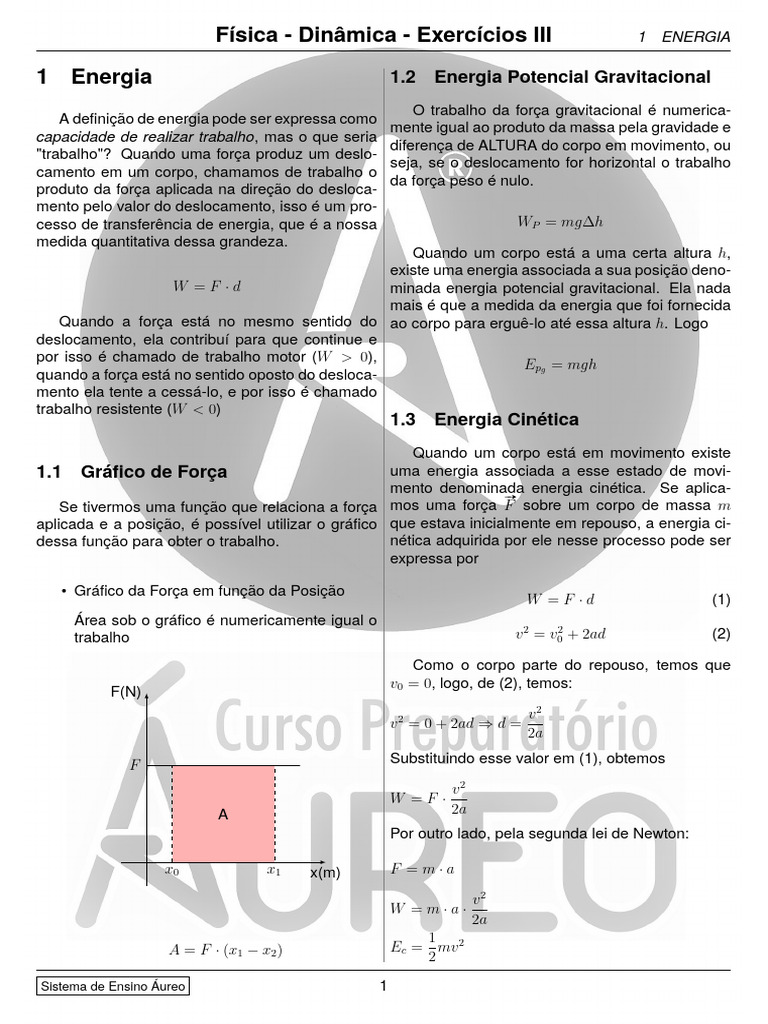 13 - Física - Energia | PDF | Força | Energia potencial