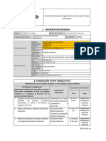 Información General: Formato Planeación, Seguimiento y Evaluación Etapa Productiva