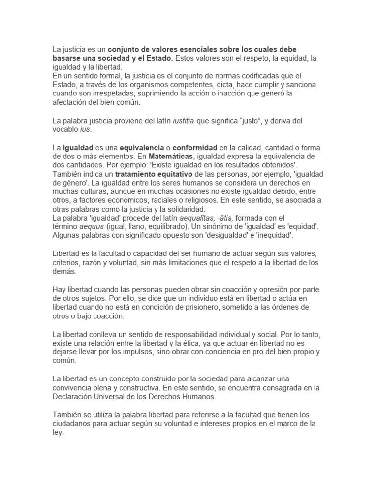 Justicia, Igualdad y Libertad en Sociedad | PDF | Justicia | Crimen y ...