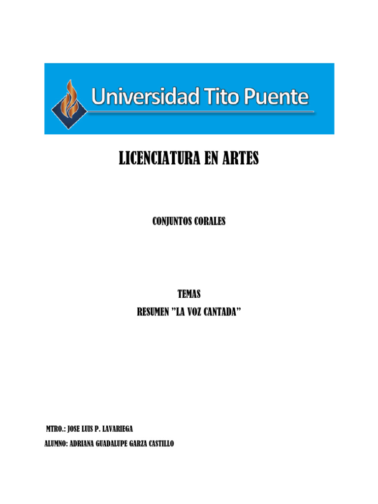 Resumen de La Voz Cantada | PDF | Canto | Coro