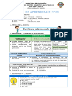 SESIÓN DE APRENDIZAJE N 29 La A