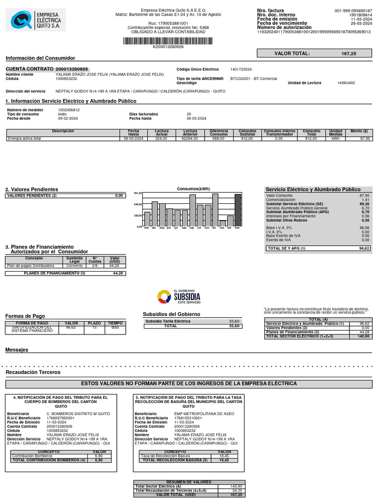 Recaudación de Terceros Quito 2024 | PDF | Impuesto al valor agregado ...