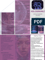 Folleto De los Hologramas morado y blanco