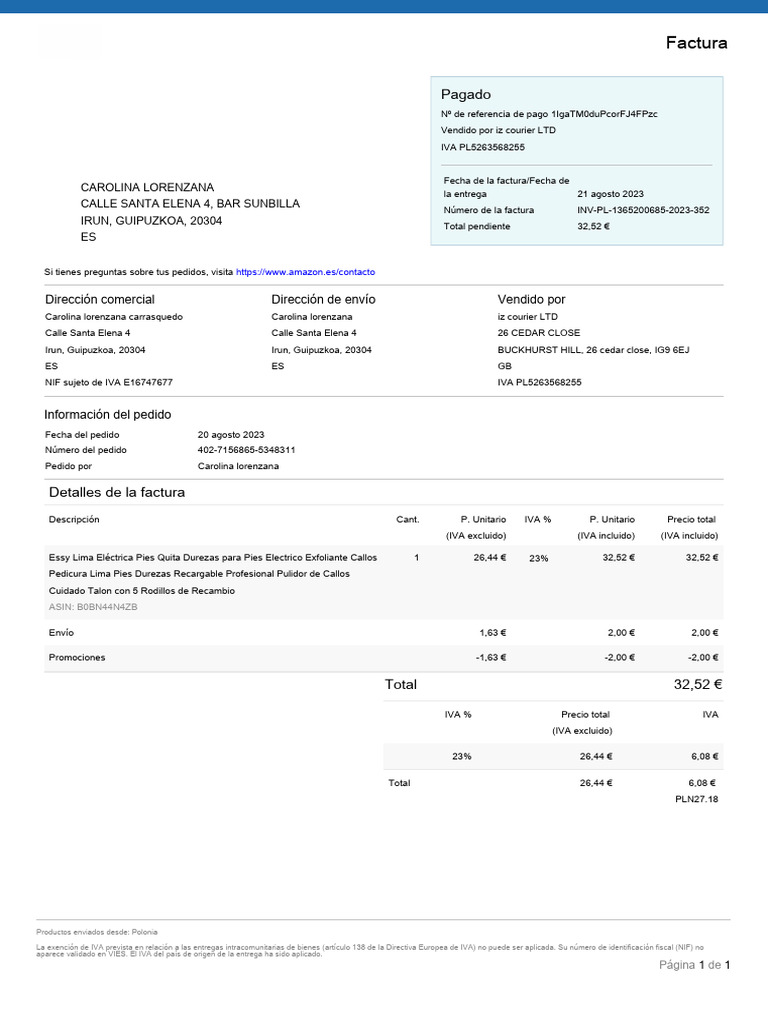 Invoice | PDF | Factura | Documentos empresariales