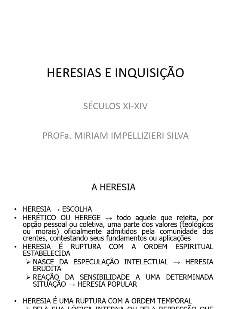 Heresias e Inquisição: Séculos XI-XIV | PDF | Catarismo | Inquisição