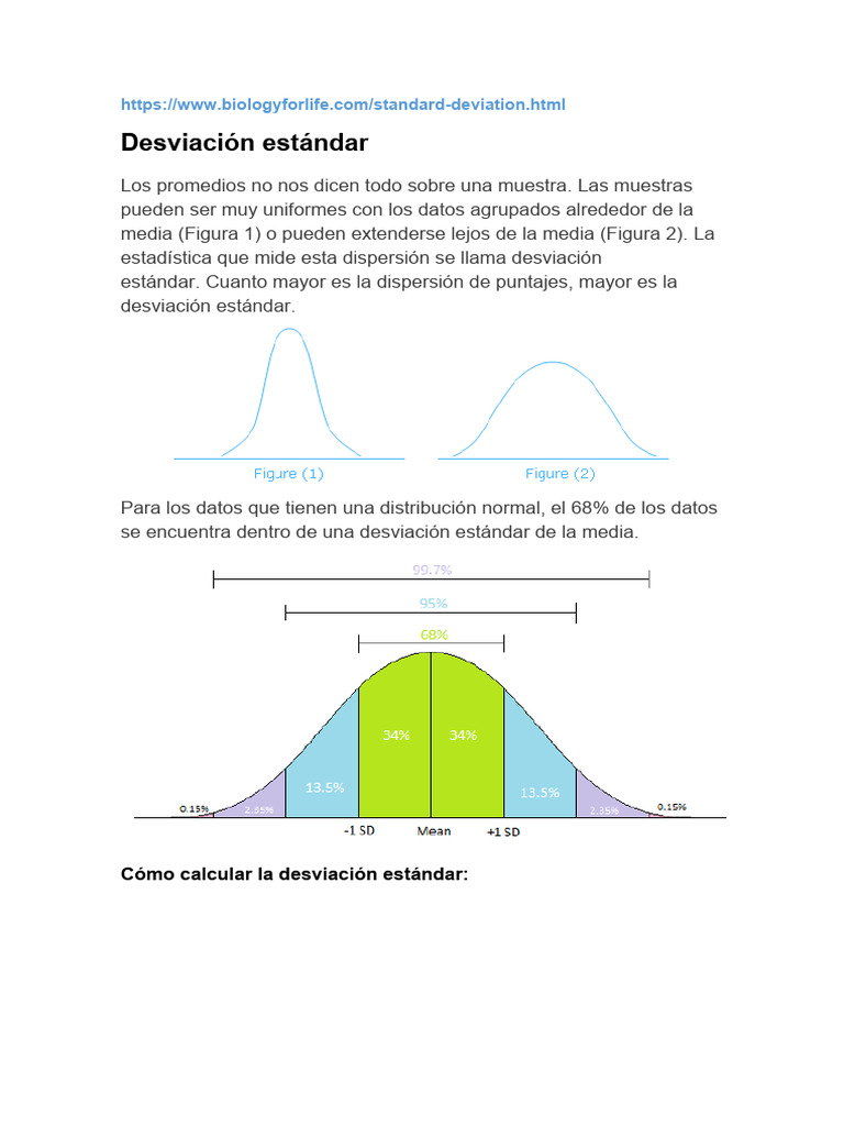 Cálculo de Desviación Estándar en Excel | PDF | Desviación Estándar