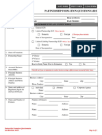 Partnership Formation Questionnaire