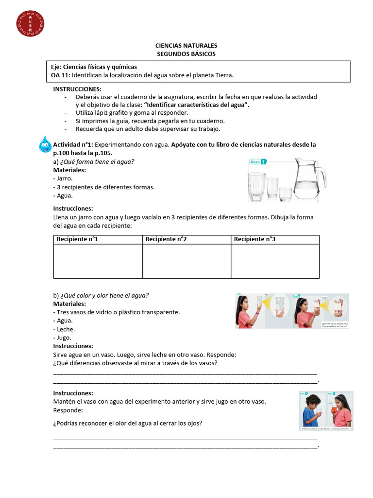 Actividades de Ciencias Naturales: Agua | PDF | Agua