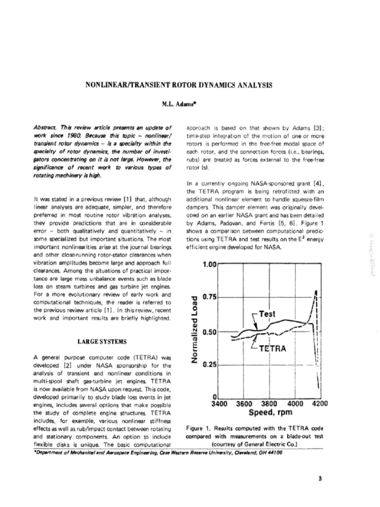 Nonlinear or Transient Rotor Dynamics Analysis | PDF