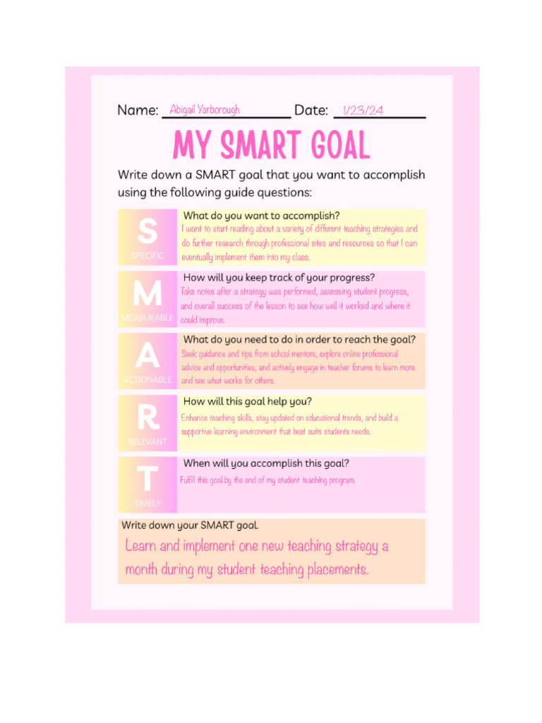Smart Goal | PDF