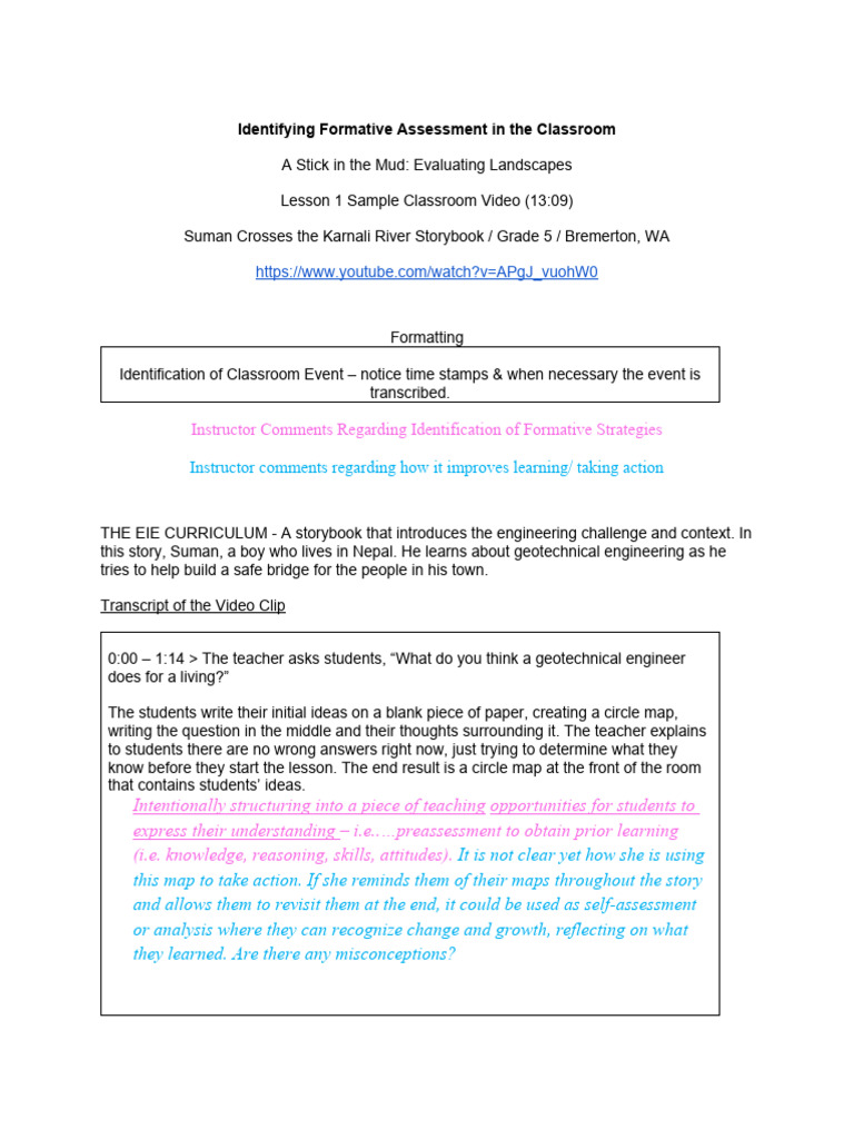 Identifying Formative Assessment 1 1 | PDF | Teachers | Educational ...