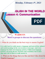 Unit 9 English in The World Lesson 4 Communication