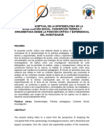 CAMPO CONCEPTUAL DE LA EPISTEMOLOGIA EN LA INVESTIGACION SOCIAL. CONCEPCIÓN TEÓRICA Y ARGUMENTADA DESDE LA POSICIÓN CRÍTICA Y EXPERIENCIAL DEL INVESTIGADOR