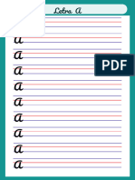 Cursive Writing Alphabet Worksheet in Blue Green White Simple Style