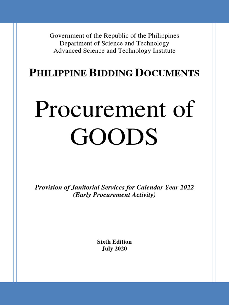 FINAL 2 Philippine Bidding Documents For Janitorial Services EPA 1