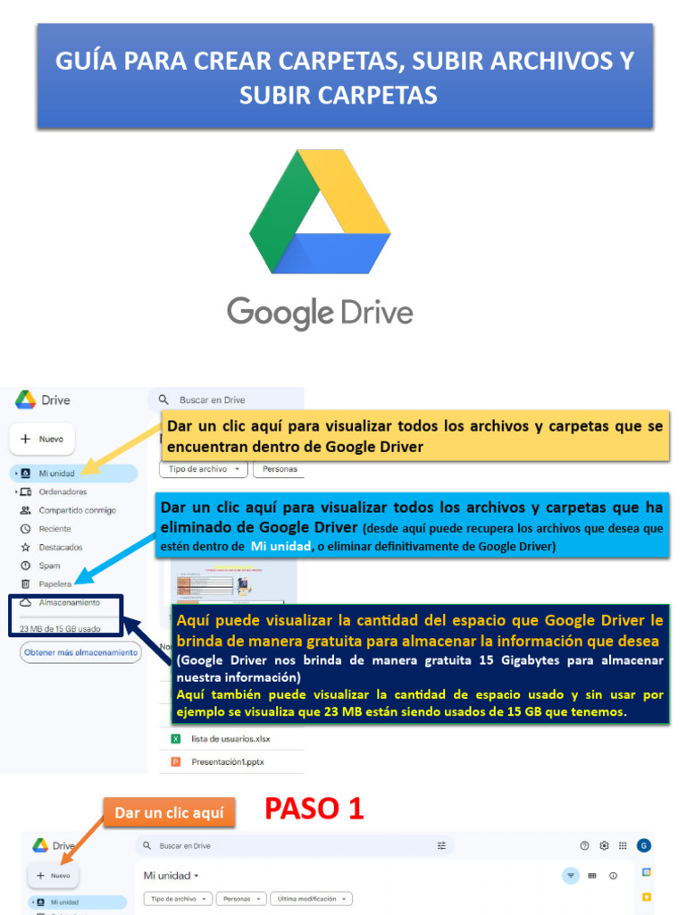 Crear Carpetas y Subir Archivos en Drive | PDF | Informática