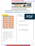 RBE Revolution by Education: Foundation Course Sheet For SSC Exams