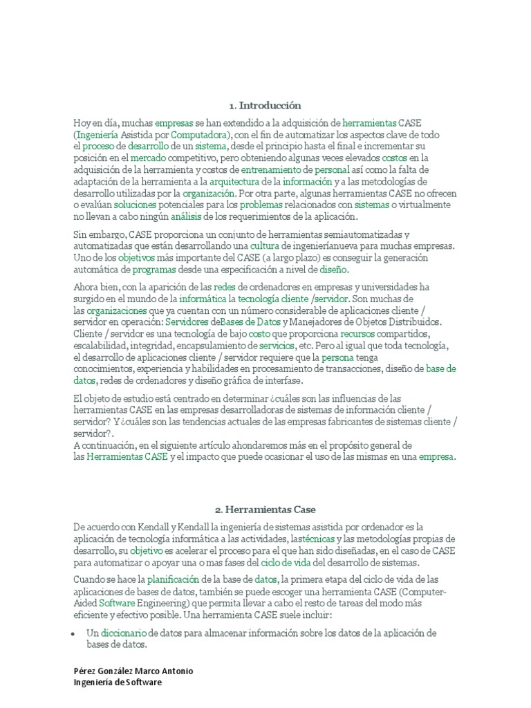 Herramienta CASE Ingeniería de software Software