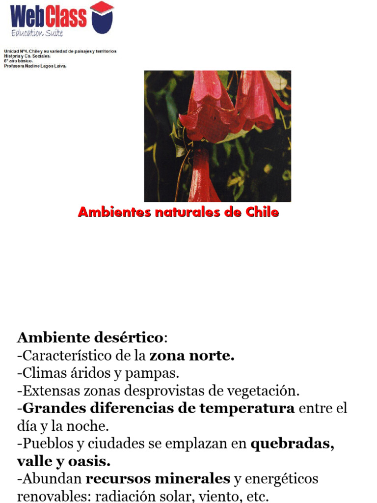 Ambientes Naturales de Chile: Diversidad y Recursos | PDF | Chile | Clima