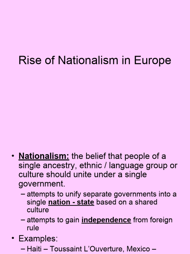Rise of nationalism in europe pdf
