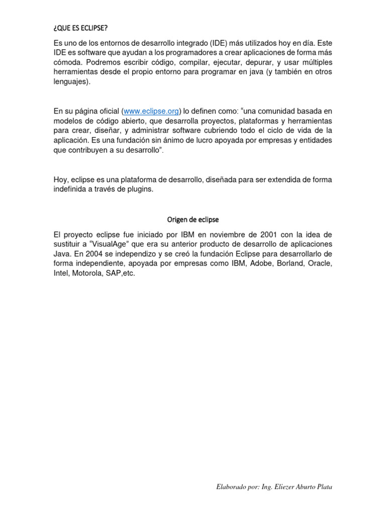 Manual java eclipse pdf java lenguaje de programaci n eclipse