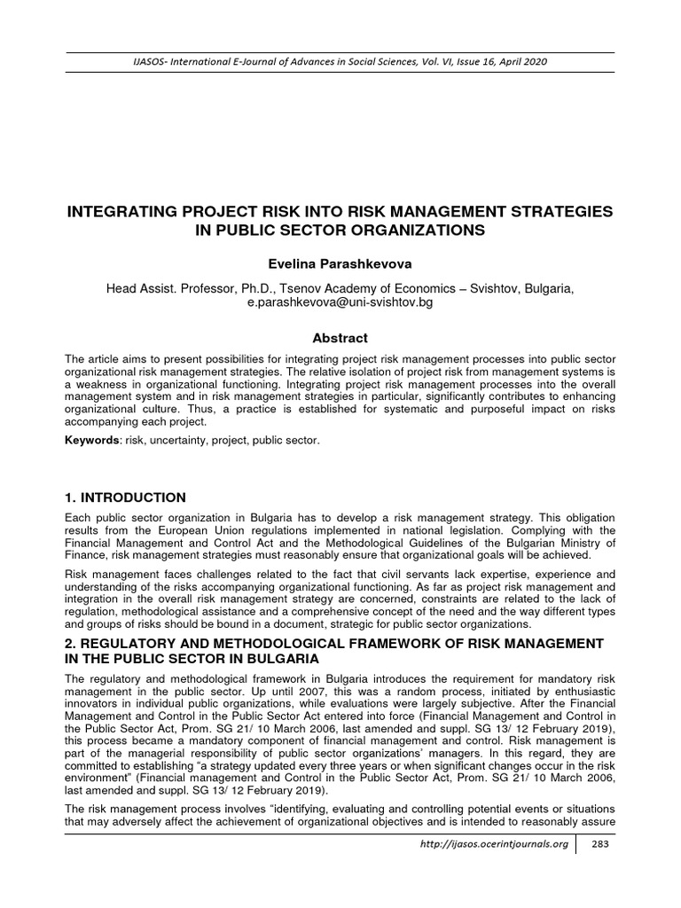 Integrating Project Risk Into Risk Management Strategies | PDF | Risk ...