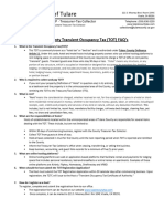 Tulare County Transient Occupany Tax FAQ Sheet