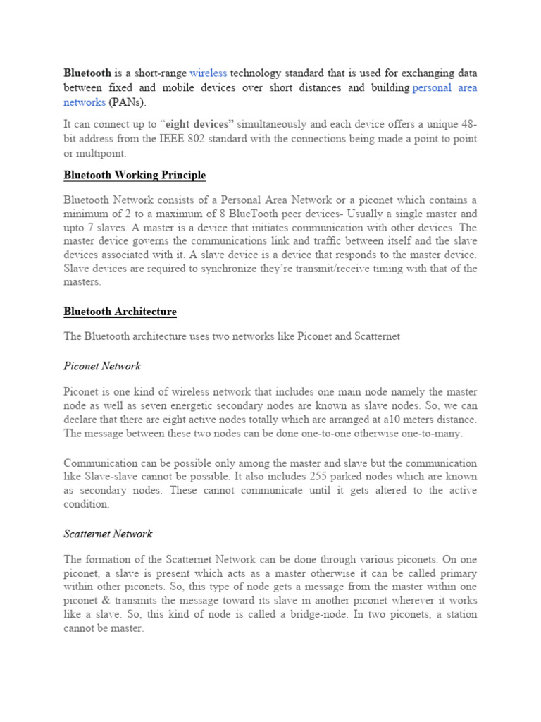 bluetooth | PDF | Bluetooth | Telecommunications