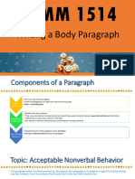 Paragraph Writing Orientation Act