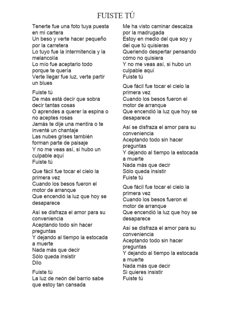 Fuiste Tú: La Melancolía del Amor | PDF | Poesía